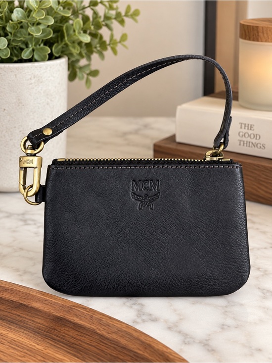 MCM Handbags - MCM Black Leather Keychain Coin Pouch